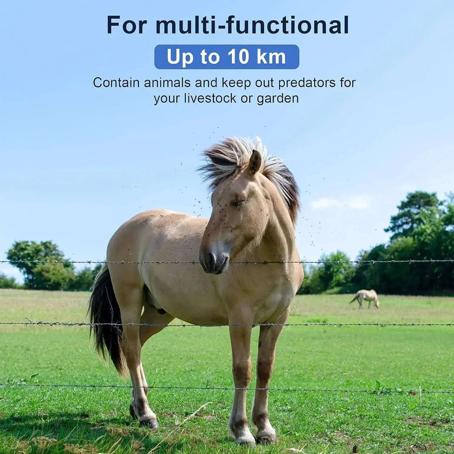 5-10KM Electric Fence Energizer with LCD Display-EU plug normal