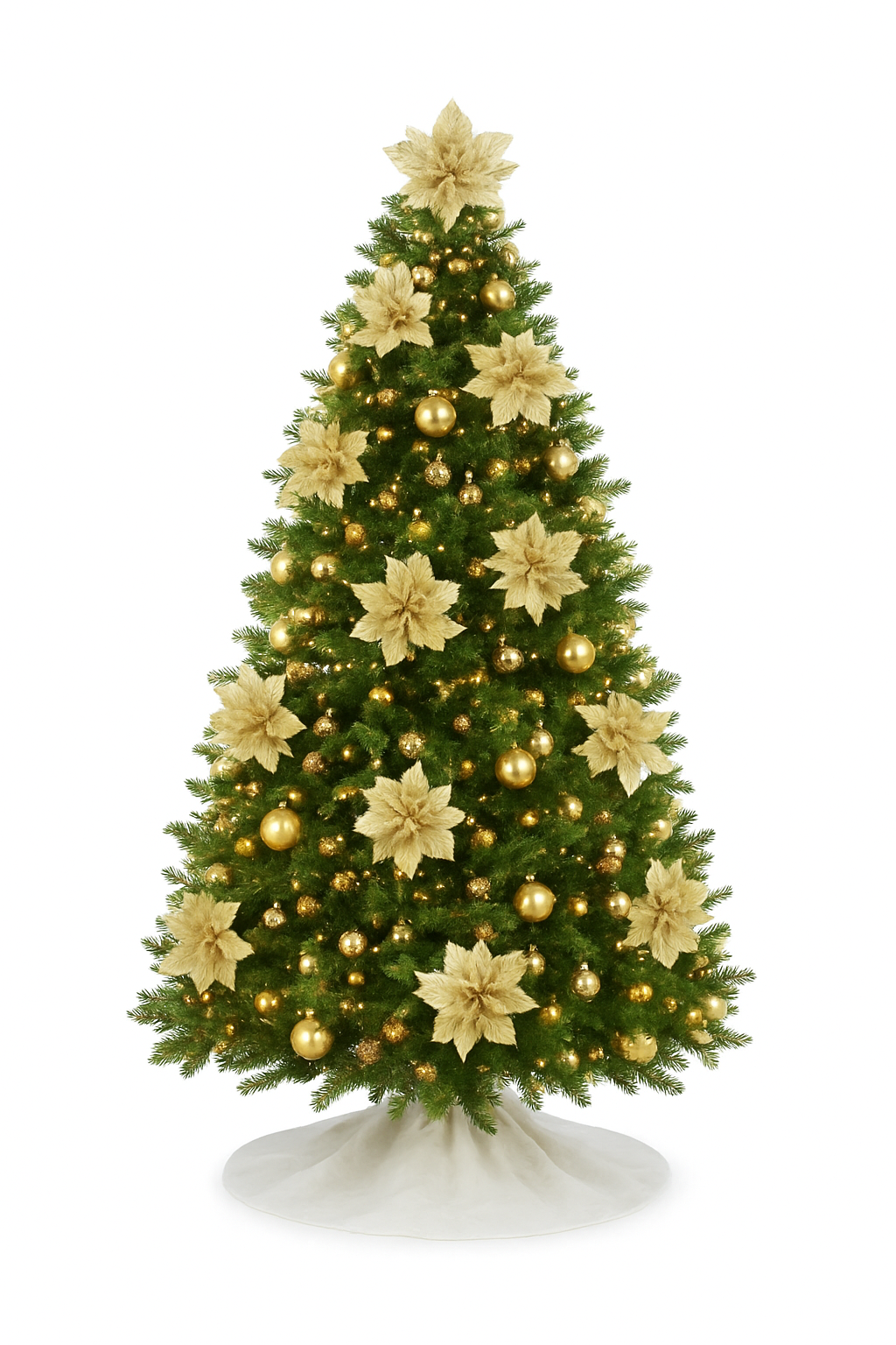 Weihnachtliche Blumenornamente für Bäume, Kränze und Dekorationen