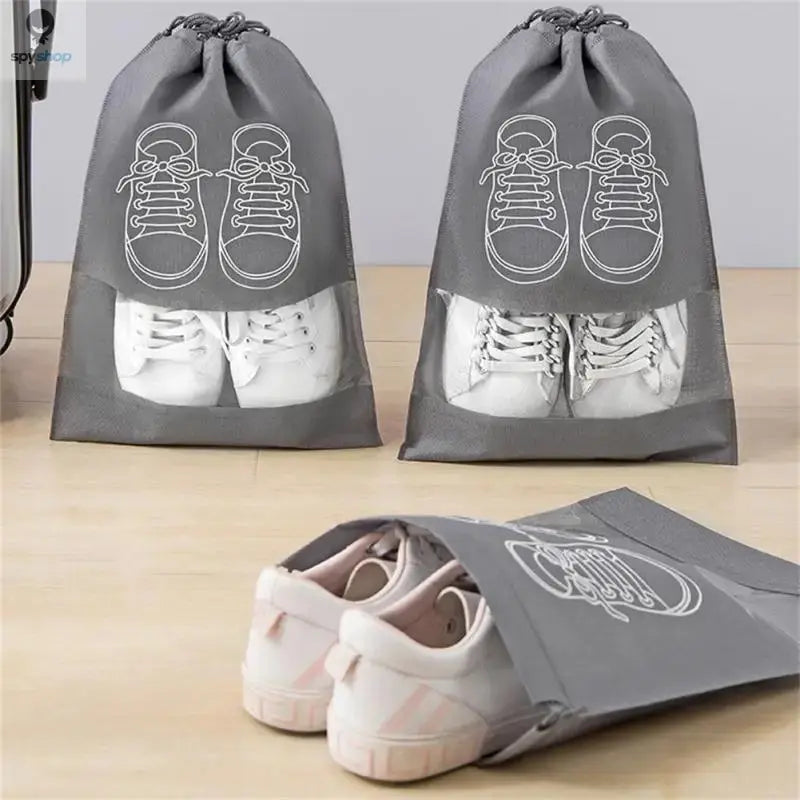 5/10pcs Shoes Storage Bag Closet Organizer Non Woven Travel Portable Bag Waterproof Pocket Clothing Classified Draw Hanging Bag 