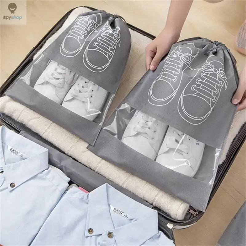 5/10pcs Shoes Storage Bag Closet Organizer Non Woven Travel Portable Bag Waterproof Pocket Clothing Classified Draw Hanging Bag 