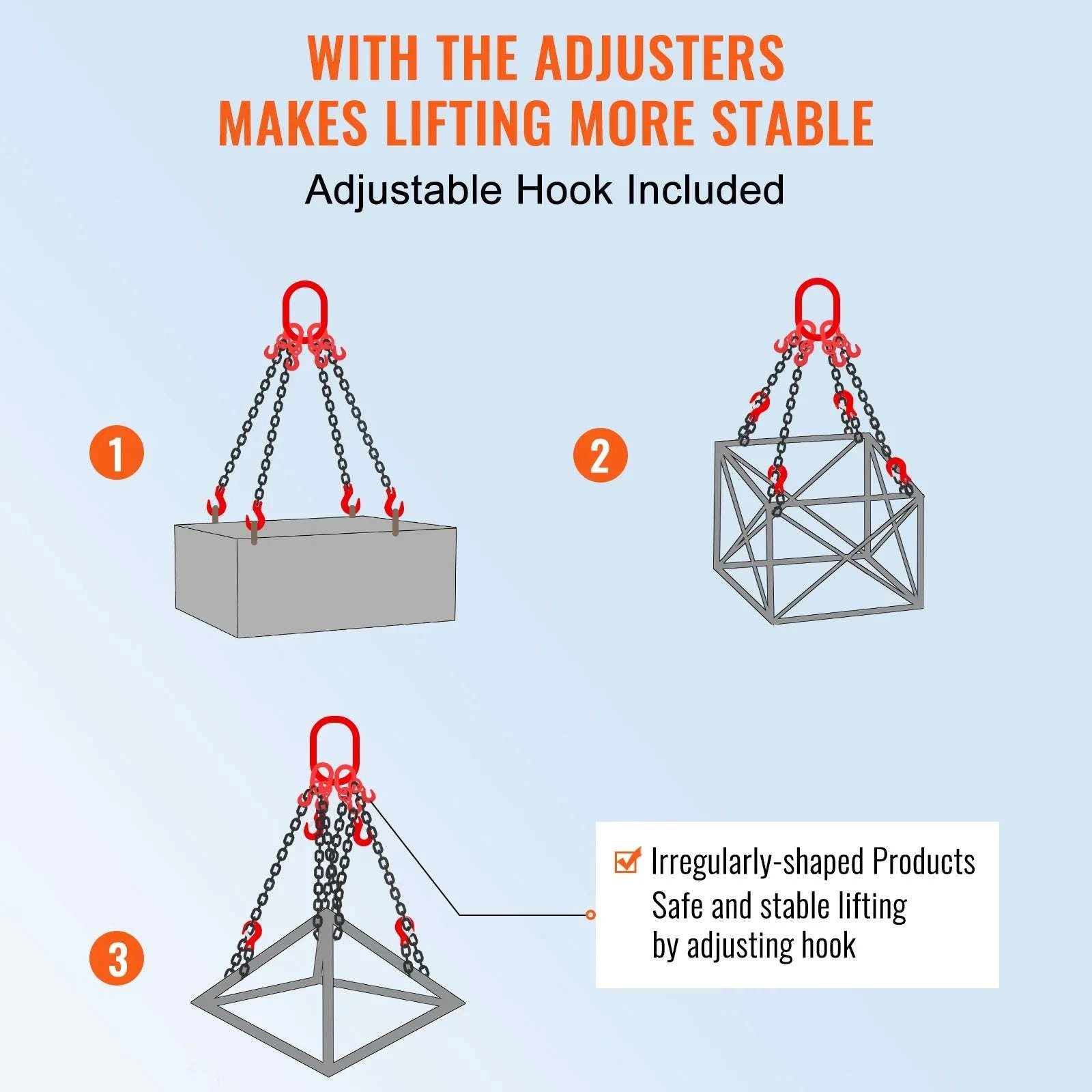 5/16" x 5 Ft G80 Chain Sling with Hooks – 11,000 lb Load-5ft / United States