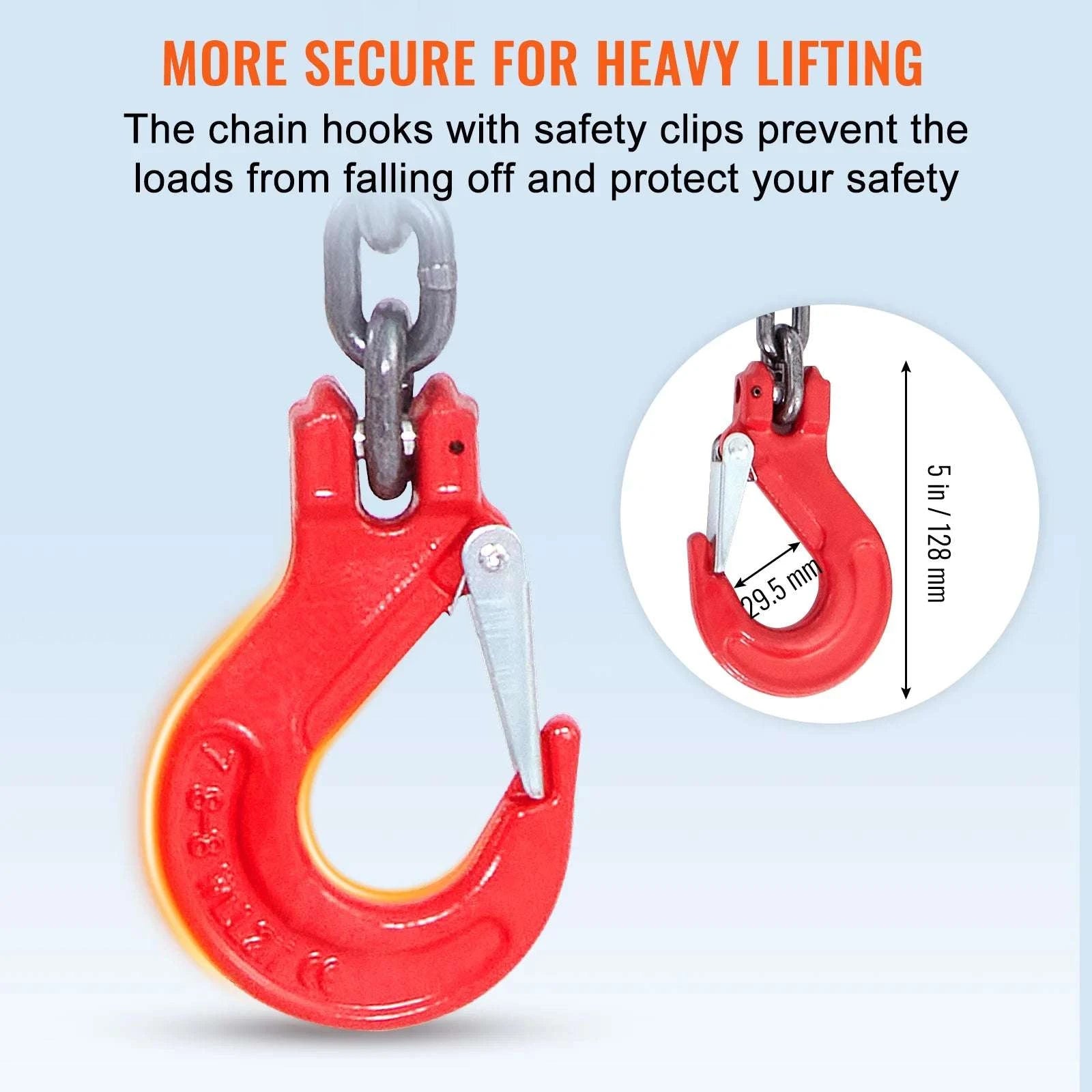 5/16" x 5 Ft G80 Chain Sling with Hooks – 11,000 lb Load-5ft / United States