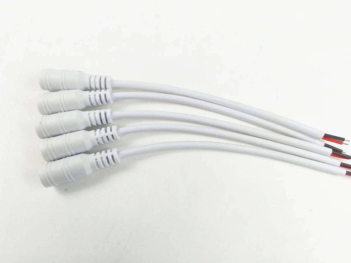 5.5x2.1mm DC Power Connector Cable Adapter for Reliable Power-10 Male  white