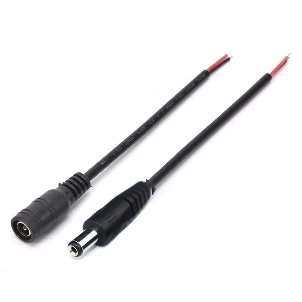 5.5x2.1mm DC Power Connector Cable Adapter for Reliable Power-10 Male  white