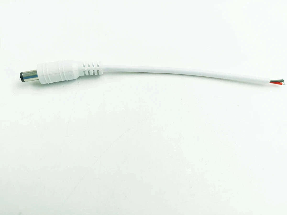 5.5x2.1mm DC Power Connector Cable Adapter for Reliable Power-10 Male  white