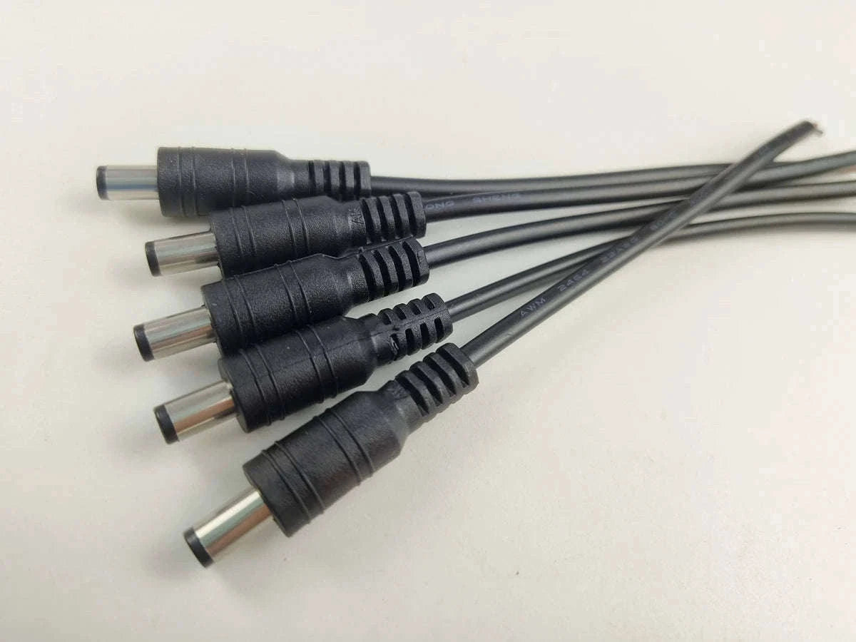 5.5x2.1mm DC Power Connector Cable Adapter for Reliable Power-10 Male  white