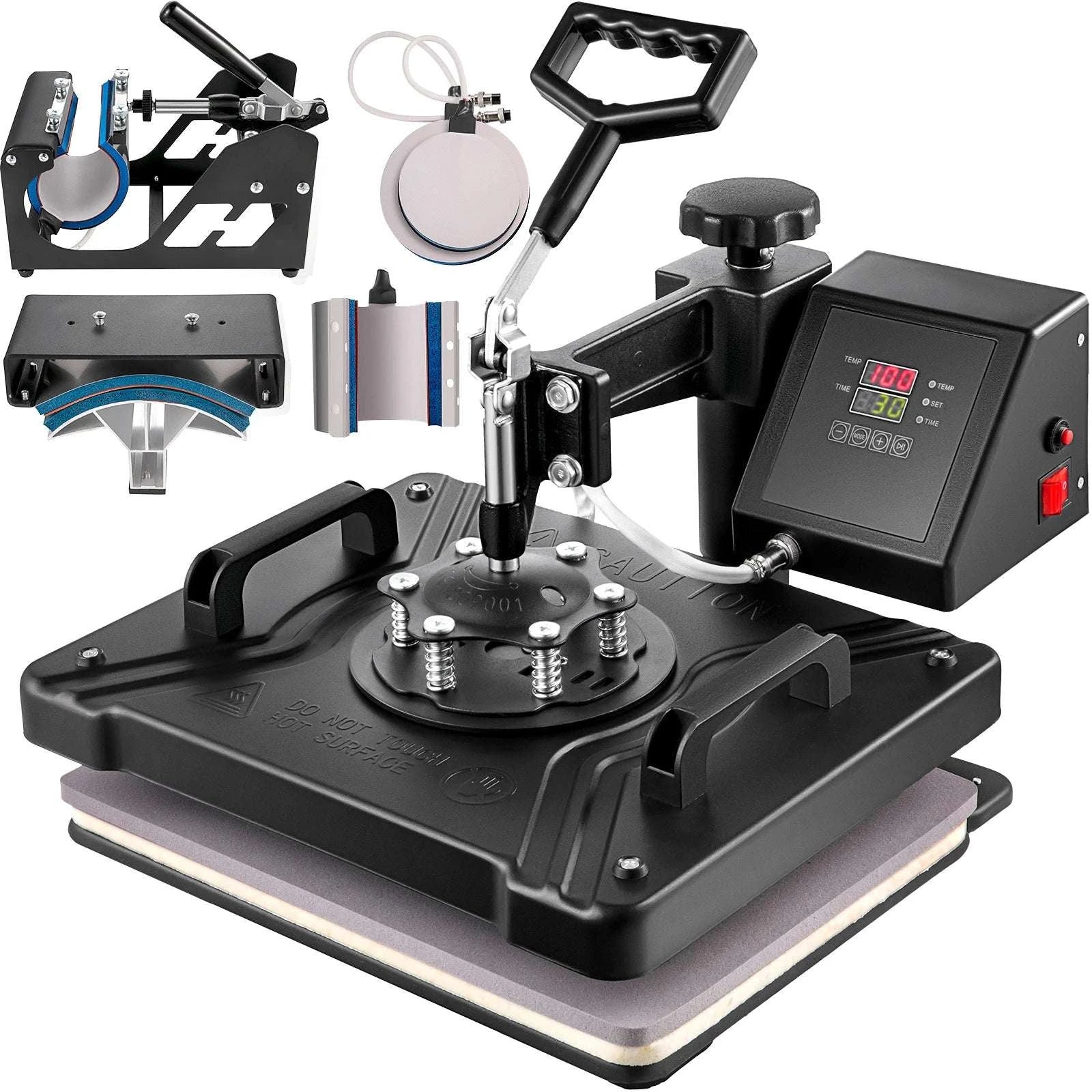 5–8 in 1 Heat Press Machine for T-Shirts, Mugs, Caps & Plates-5 in 1 12x15 Inch / United States