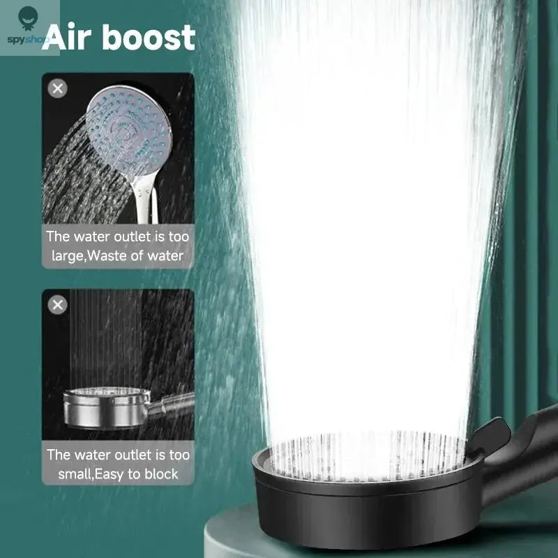 5 Modes Pressure Boost Shower Head Multifunction Adjustable Large Water Shower Nozzle Massage Bathroom Accessory Spy-shop.com