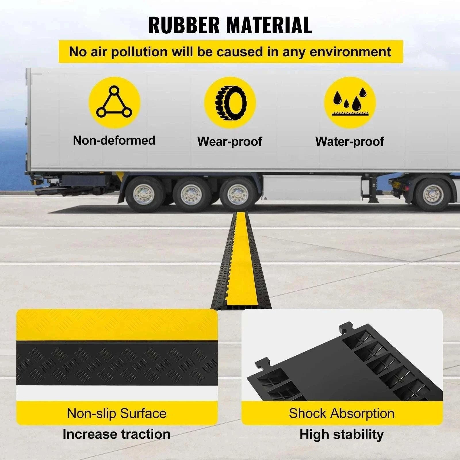 5 Channel Heavy Duty Cable Protector Ramp for Driveway & Traffic-5 Channels / Poland