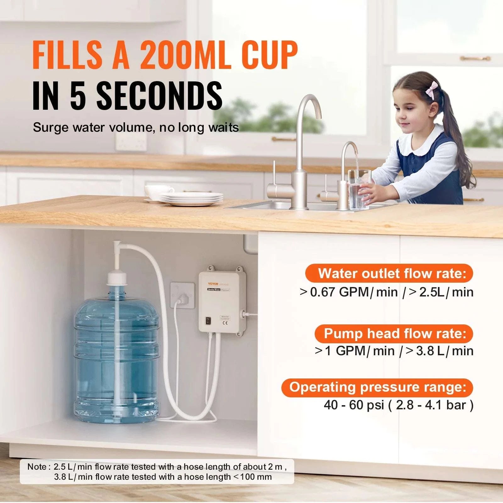 5 Gallon Bottled Water Pump System for Faucet & Appliances-