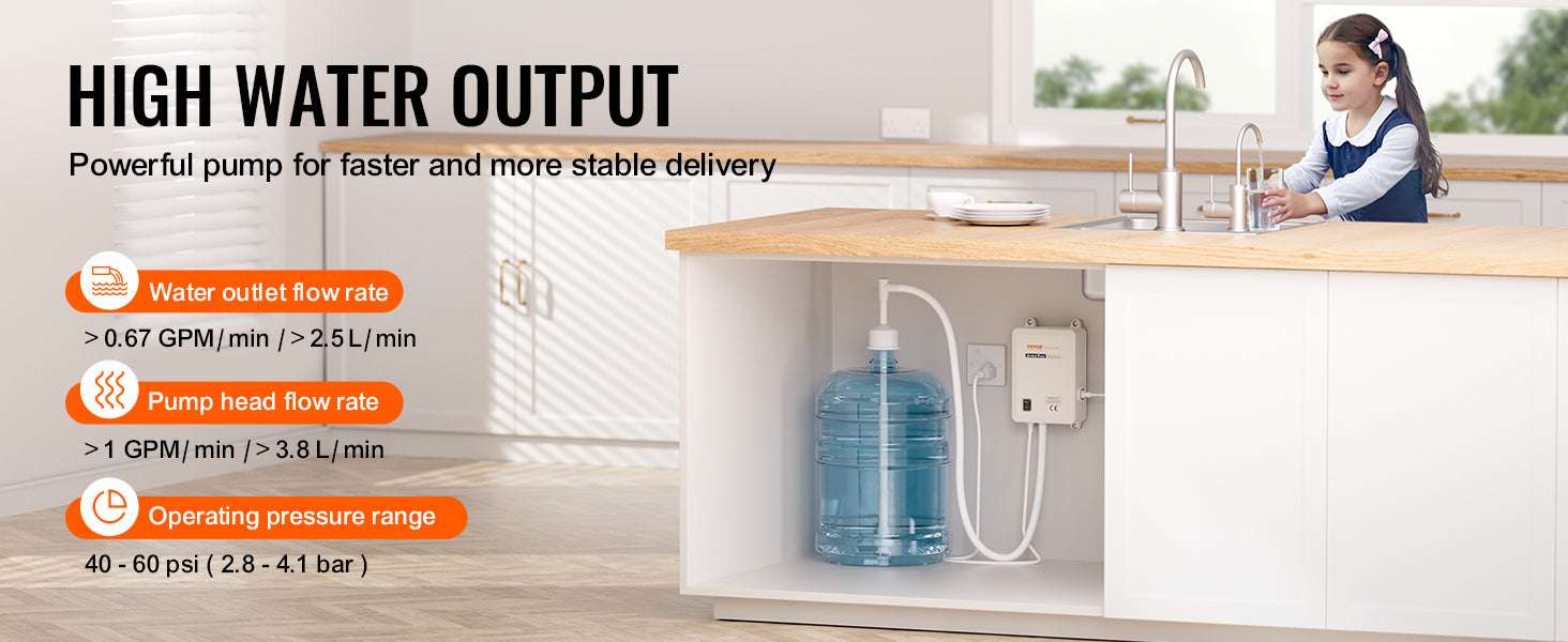 5 Gallon Bottled Water Pump System for Faucet & Appliances-