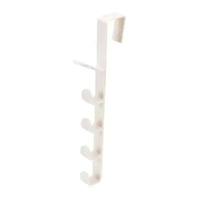 5-Hook Over Door Hook Rack for Easy Everyday Storage-27x4.5cm / Black