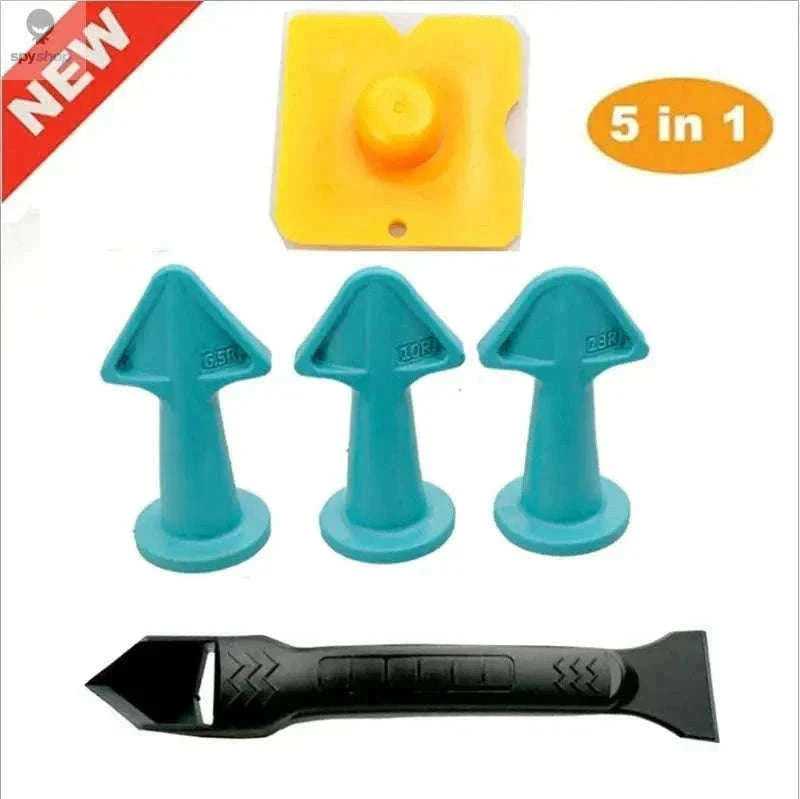 5-in-1 Caulking Nozzle Applicator Finishing Tool Kit-Blue