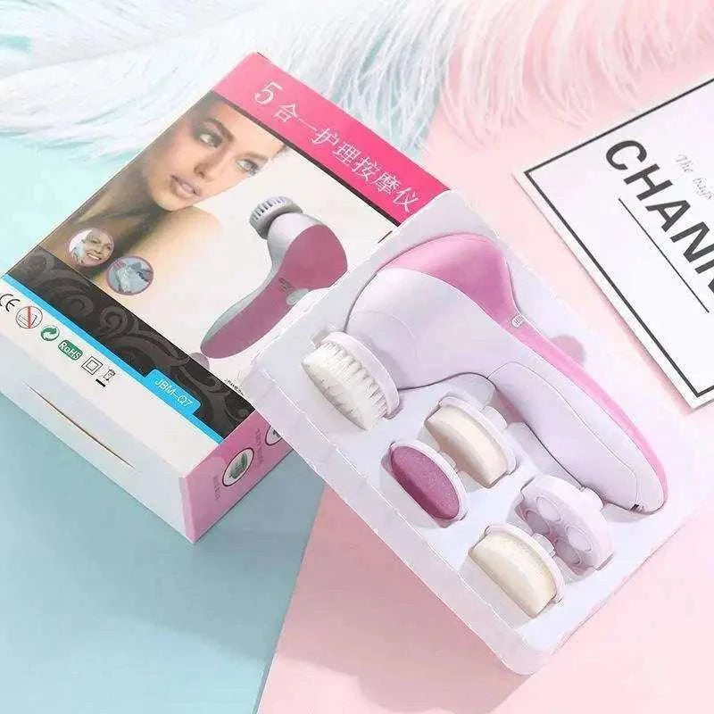 5-in-1 Electric Facial Cleansing Brush for Deep Clean & Blackhead Removal-