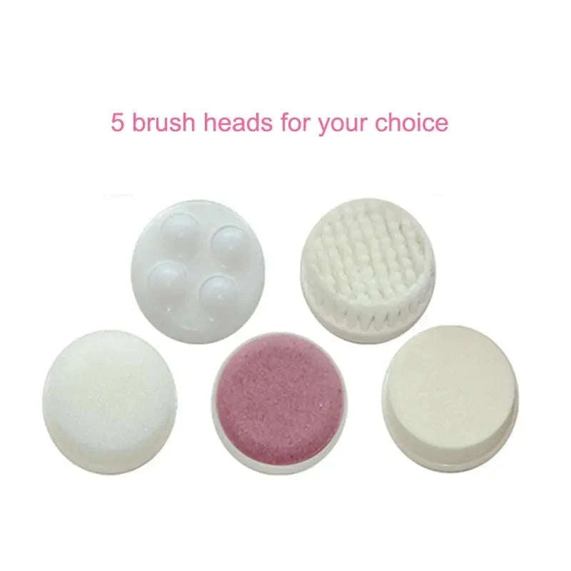 5-in-1 Electric Facial Cleansing Brush for Deep Clean & Blackhead Removal-United States / Pink