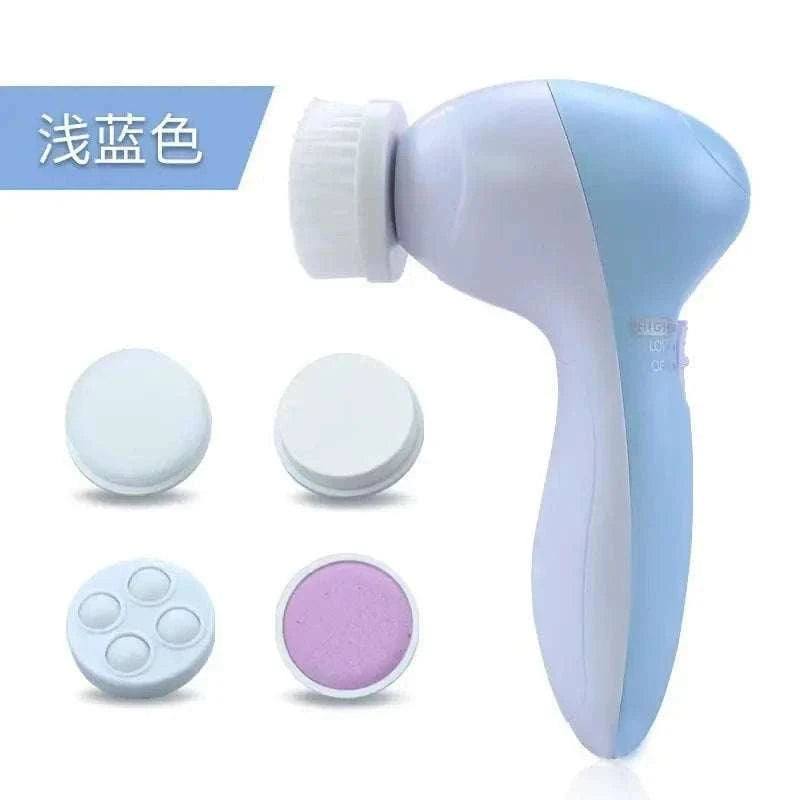 5-in-1 Electric Facial Cleansing Brush for Deep Clean & Blackhead Removal-United States / Pink