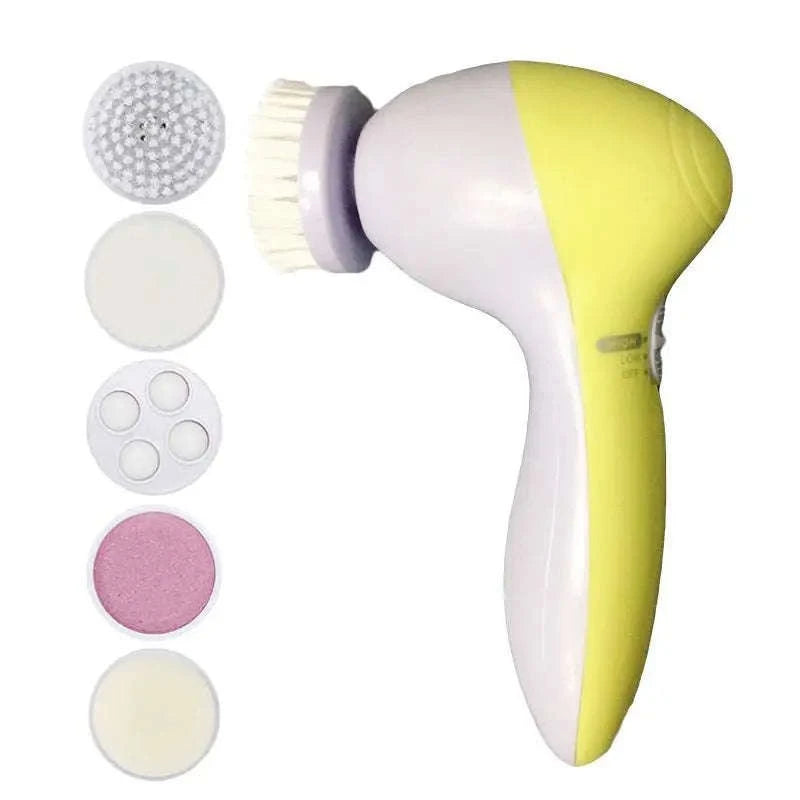 5-in-1 Electric Facial Cleansing Brush for Deep Clean & Blackhead Removal-United States / Pink