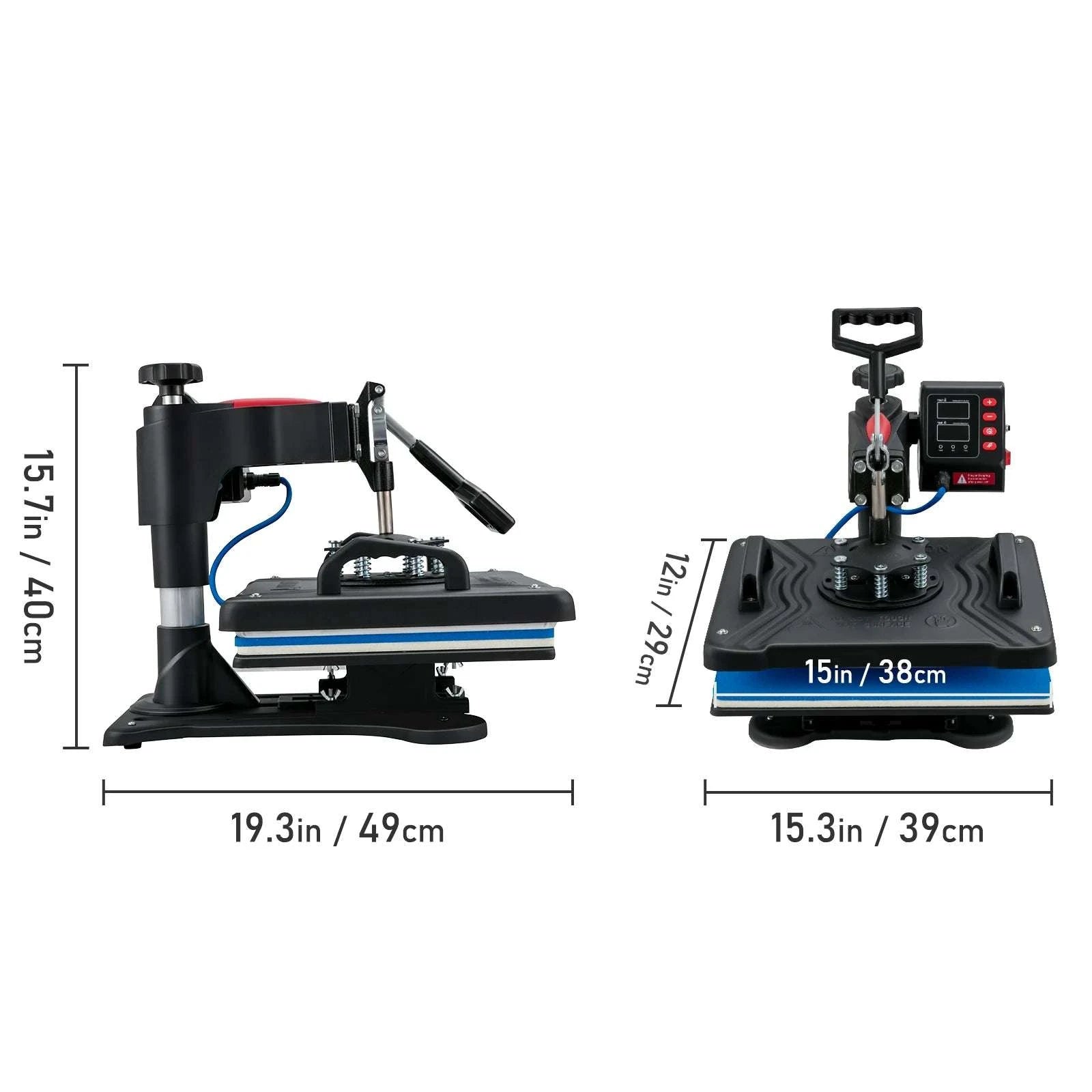 5-in-1 Heat Press Machine 12x15" Clamshell Digital Control-5 in 1 / United States