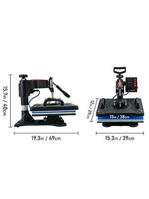 5-in-1 Heat Press Machine 12x15" Clamshell Digital Control-5 in 1 / United States