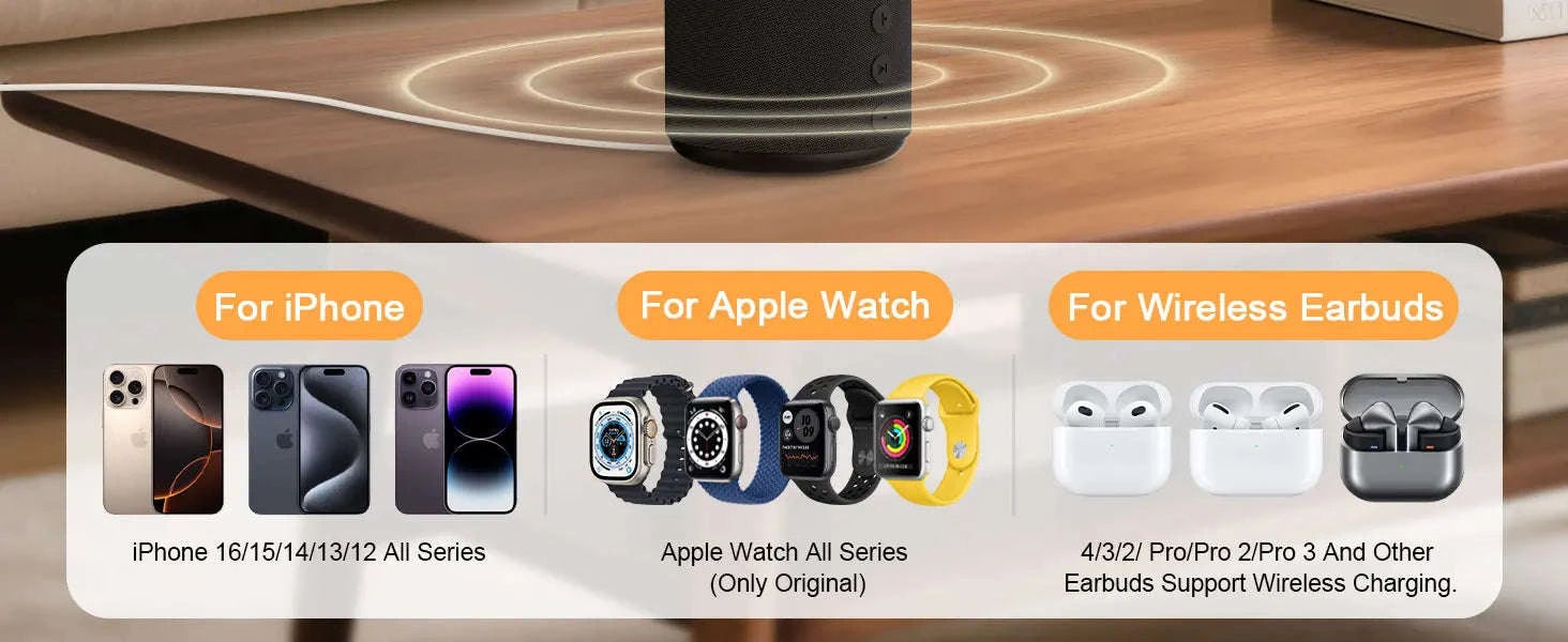 5‑in‑1 Magnetic Wireless Charging Station with Bluetooth Speaker and Night Light-black