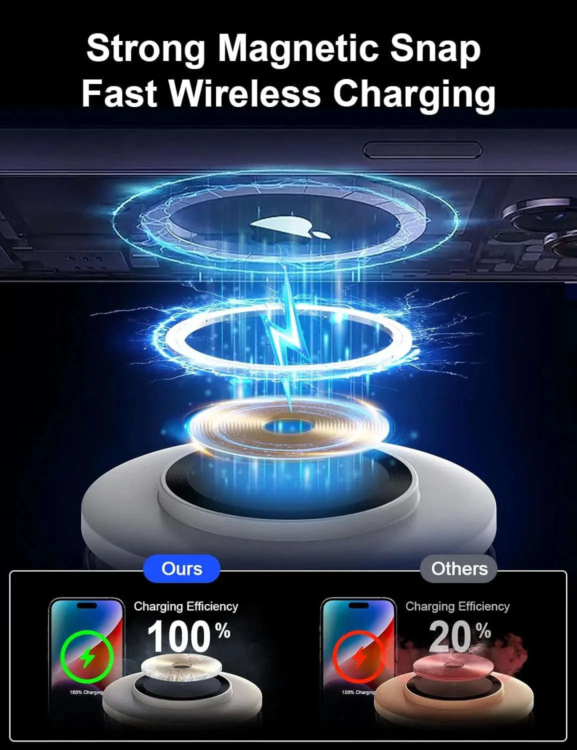 5‑in‑1 Magnetic Wireless Charging Station with Bluetooth Speaker and Night Light-black