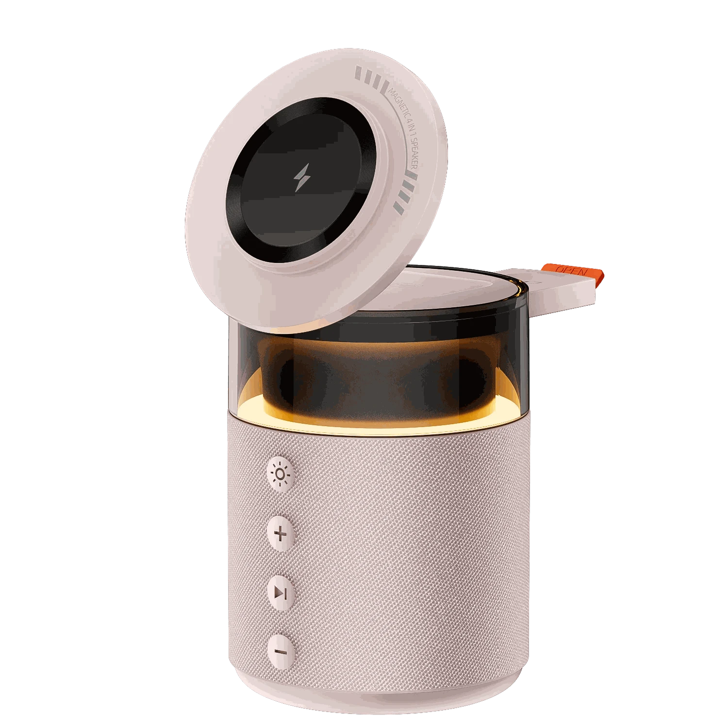 5‑in‑1 Magnetic Wireless Charging Station with Bluetooth Speaker and Night Light-black