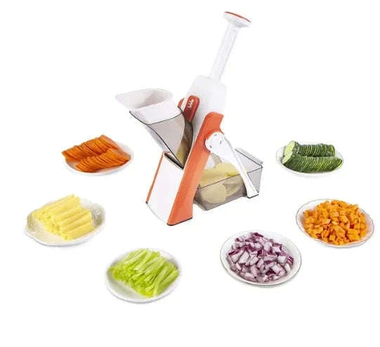 5-in-1 Multifunctional Vegetable Cutter Slicer Grater Garlic Chopper-Blue