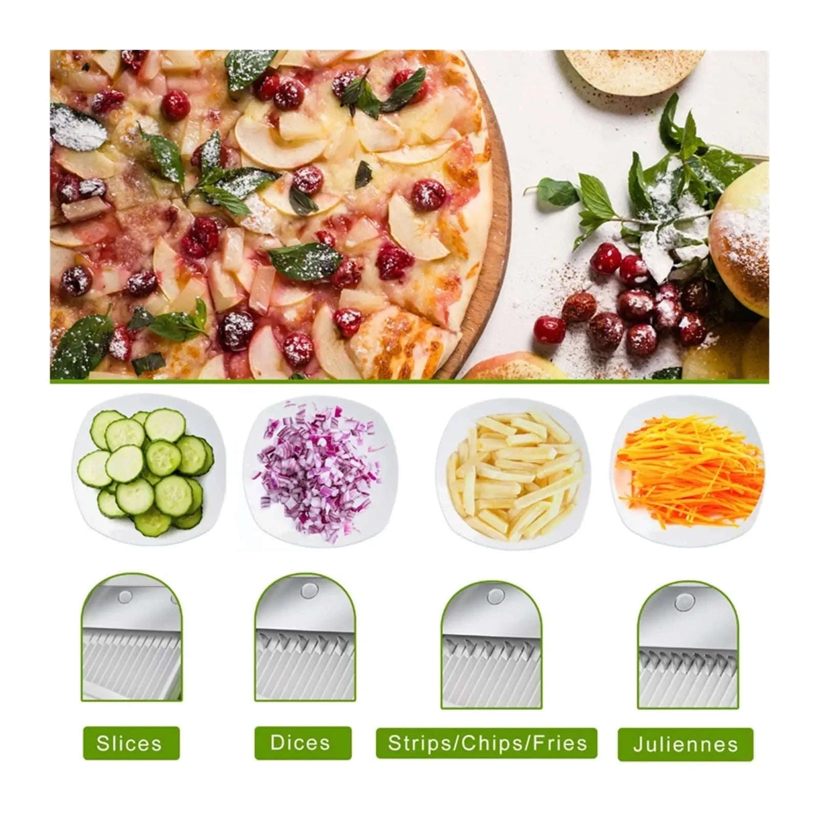 5-in-1 Multifunctional Vegetable Cutter Slicer Grater Garlic Chopper-Blue