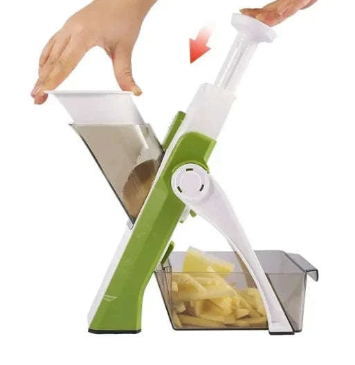 5-in-1 Multifunctional Vegetable Cutter Slicer Grater Garlic Chopper-Blue