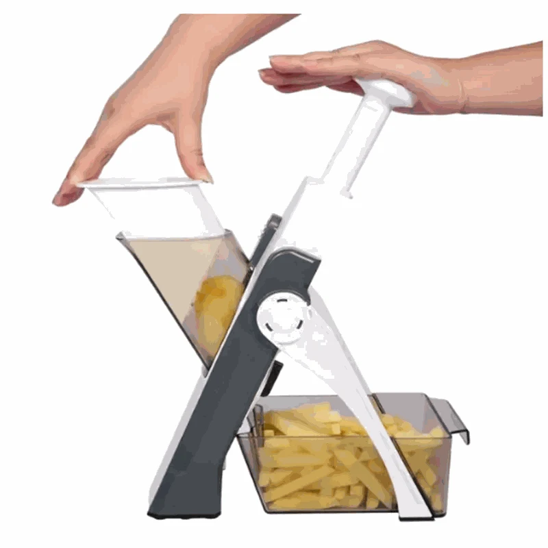 5-in-1 Multifunctional Vegetable Cutter Slicer Grater Garlic Chopper-Blue