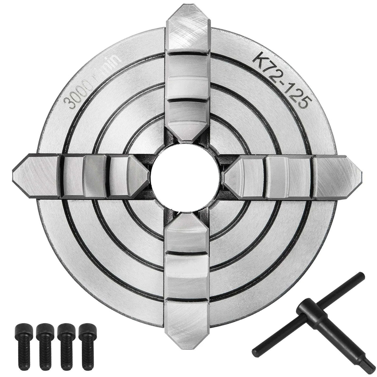 5 Inch 4-Jaw Independent Reversible Lathe Chuck-K72-125 4-Jaw / United States