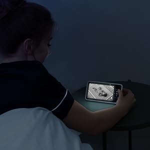 5 Inch HD Video Baby Monitor with 4X Zoom and Night Vision-UK Plug