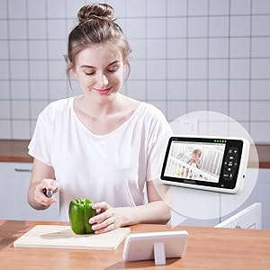 5 Inch HD Video Baby Monitor with 4X Zoom-UK Plug