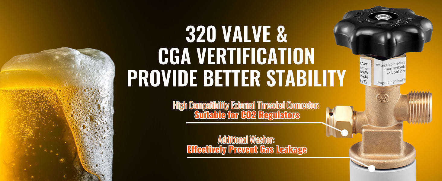 5 lb Aluminum CO2 Tank with CGA320 Valve-United States