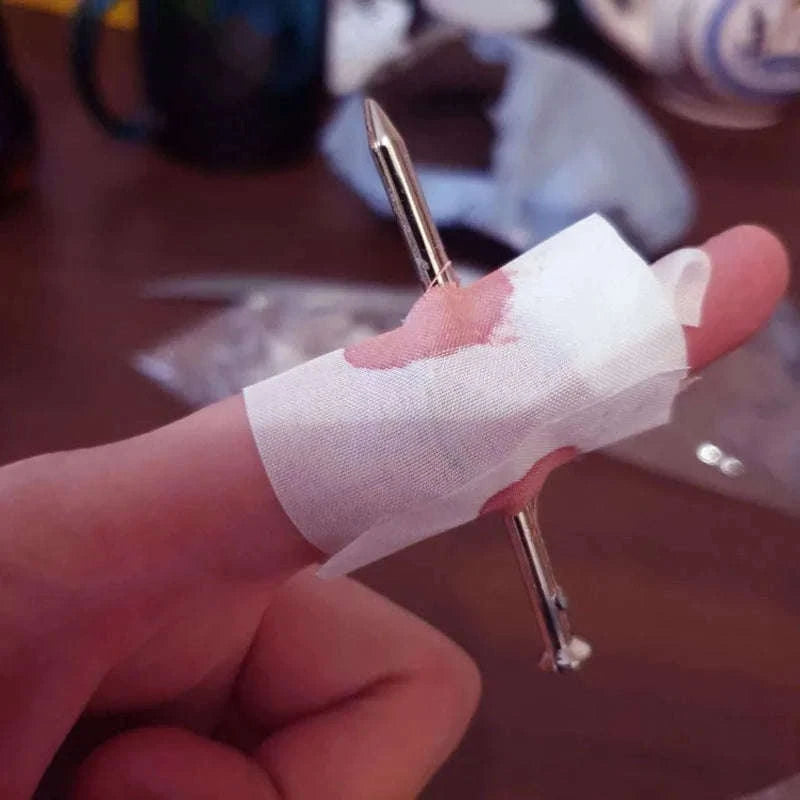 5 Pack Fake Nail Through Finger Prank Prop Set-5pcs / CHINA