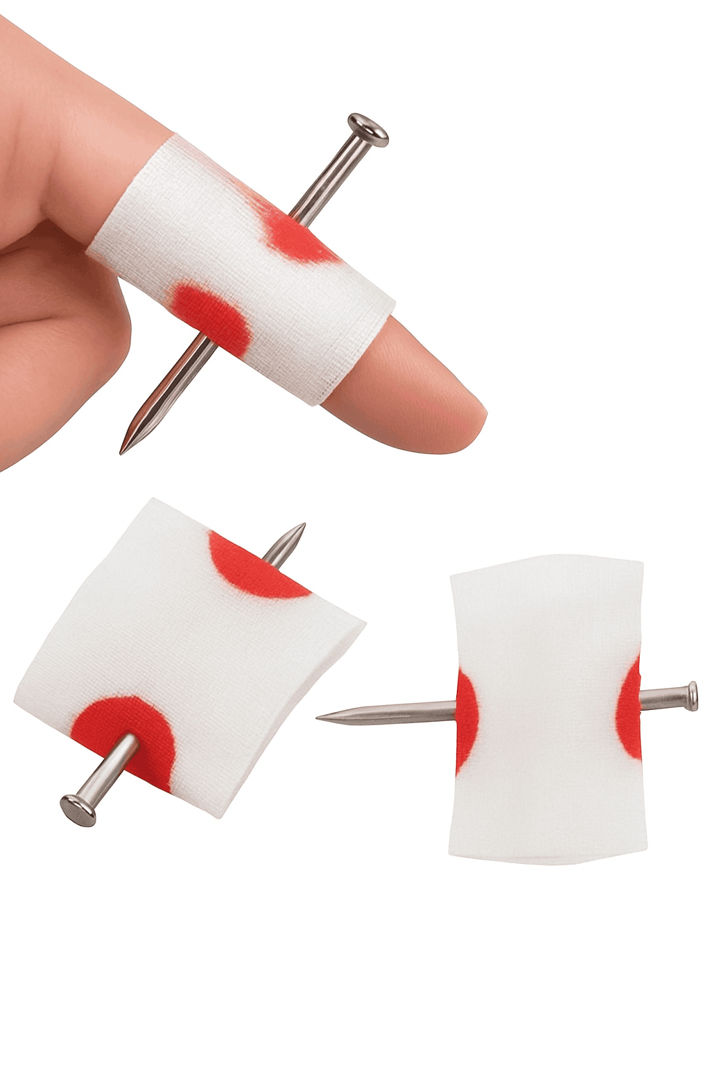 5 Pack Fake Nail Through Finger Prank Prop Set-5pcs / CHINA