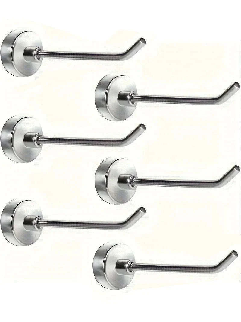 5-Pack Heavy Duty Magnetic Hooks for Metal Surfaces-Silver