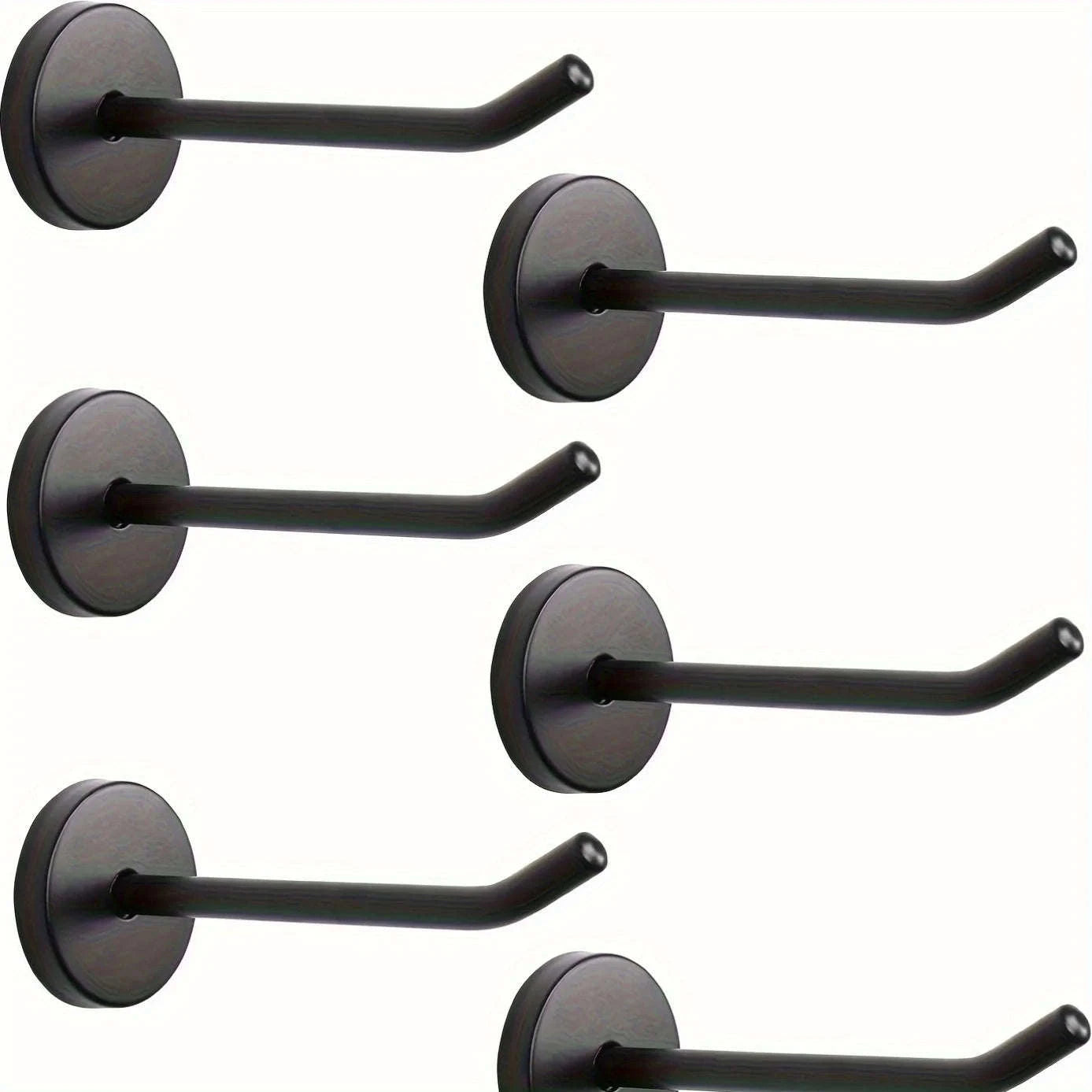 5-Pack Heavy Duty Magnetic Hooks for Organized Spaces-Black