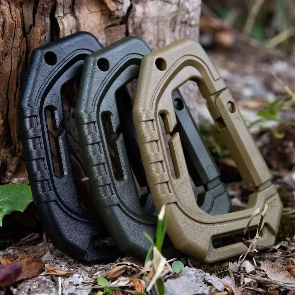 5-Pack Tactical Plastic Carabiner Clips for Molle Gear and Backpacks-