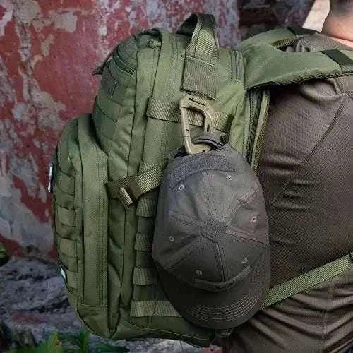 5-Pack Tactical Plastic Carabiner Clips for Molle Gear and Backpacks-Khaki