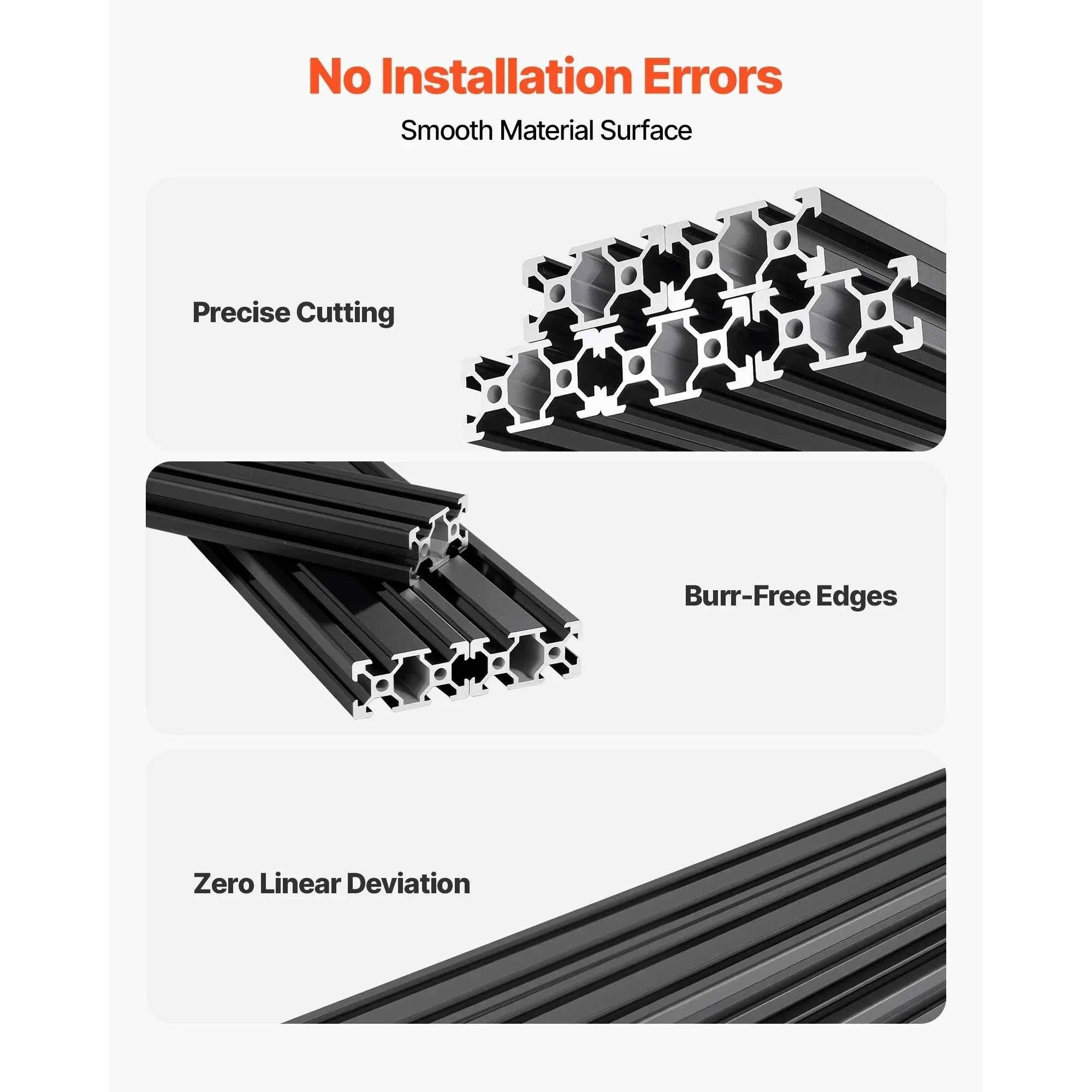 5-Piece 2040 Aluminum Extrusion Profile 2000 mm V-Slot Linear Rail-2000x40x20 mm / United States