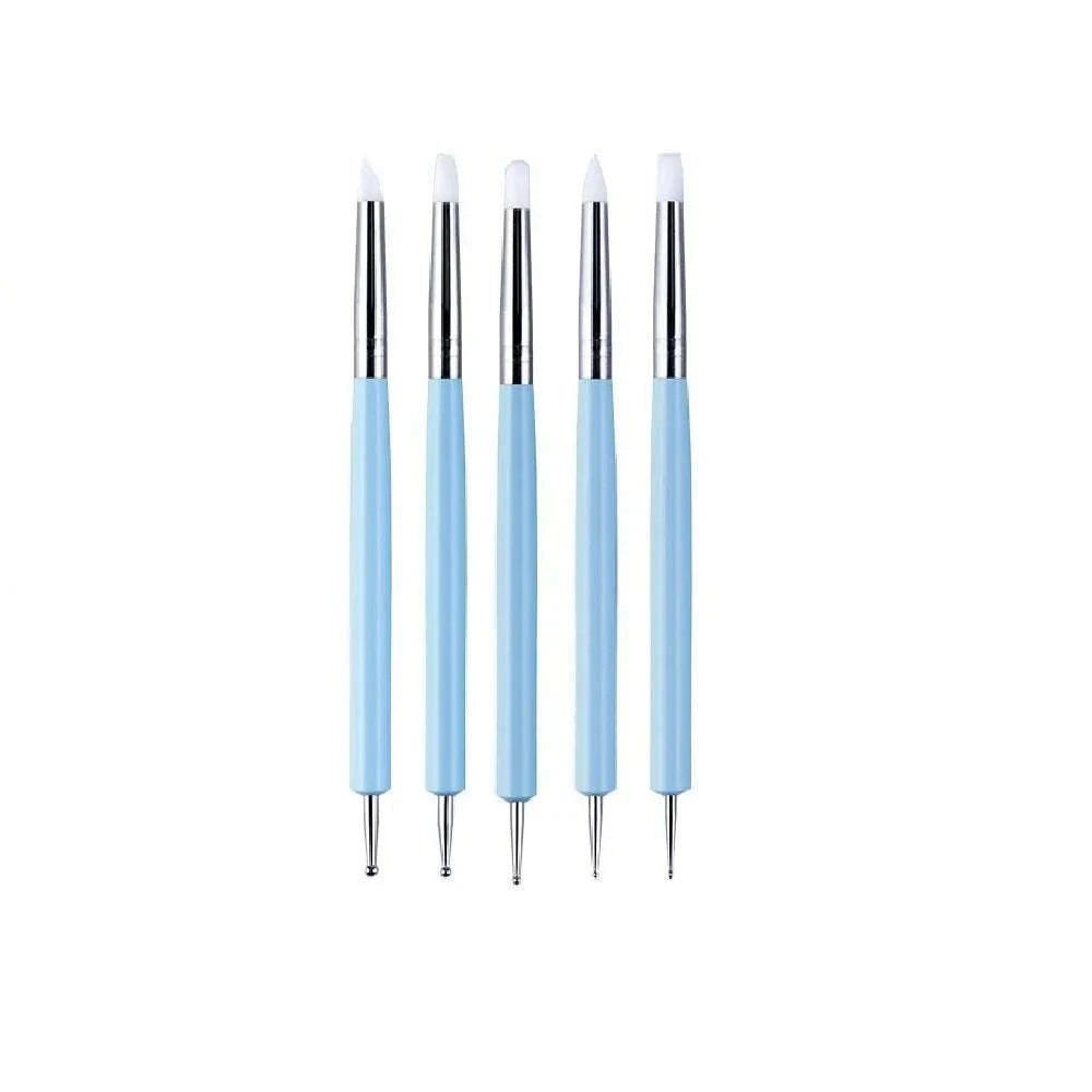 5-Piece Silicone Clay Sculpting Tools Set for Fine Detail Modeling-United States / 5Pcs