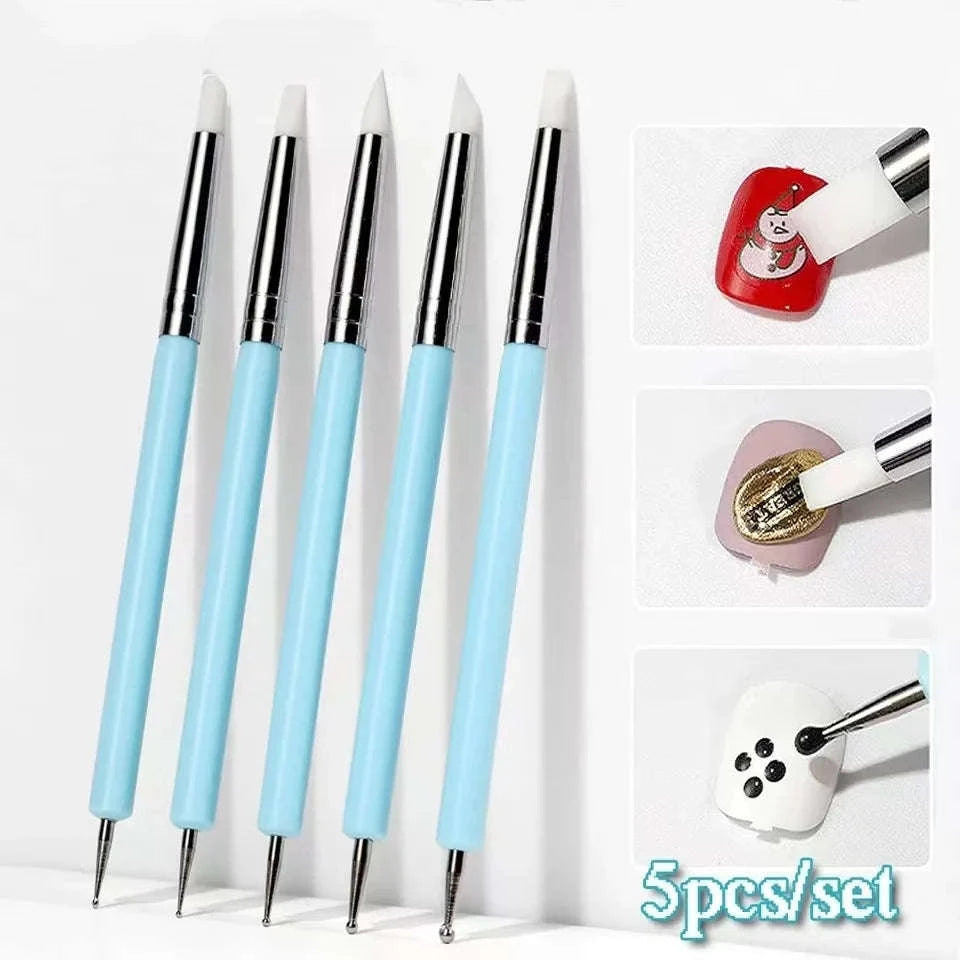 5-Piece Silicone Clay Sculpting Tools Set for Fine Detail Modeling-United States / 5Pcs