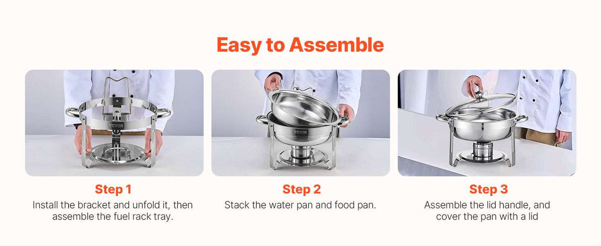 5 Qt Stainless Steel Chafing Dish Set (4 Pack) Buffet Food Warmers-2 pack silver / GERMANY