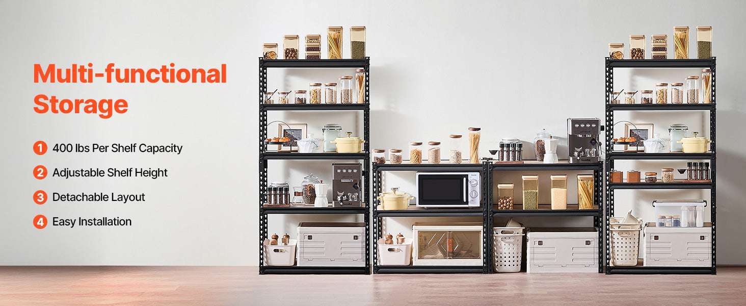 5-Tier Metal Garage Shelving Unit 2000 lbs Capacity Adjustable Rack-16 x 36 x 72 in / spain