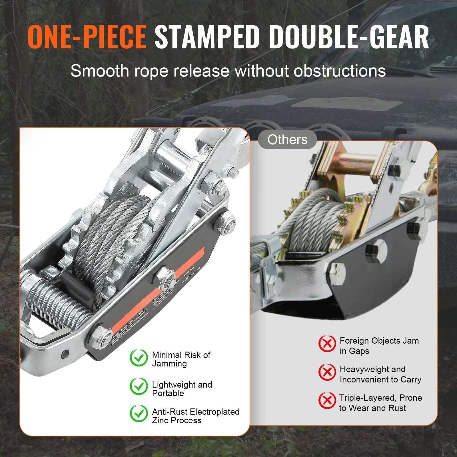 5 Ton Come Along Winch with 11.5ft Steel Cable Power Puller-5T / GERMANY