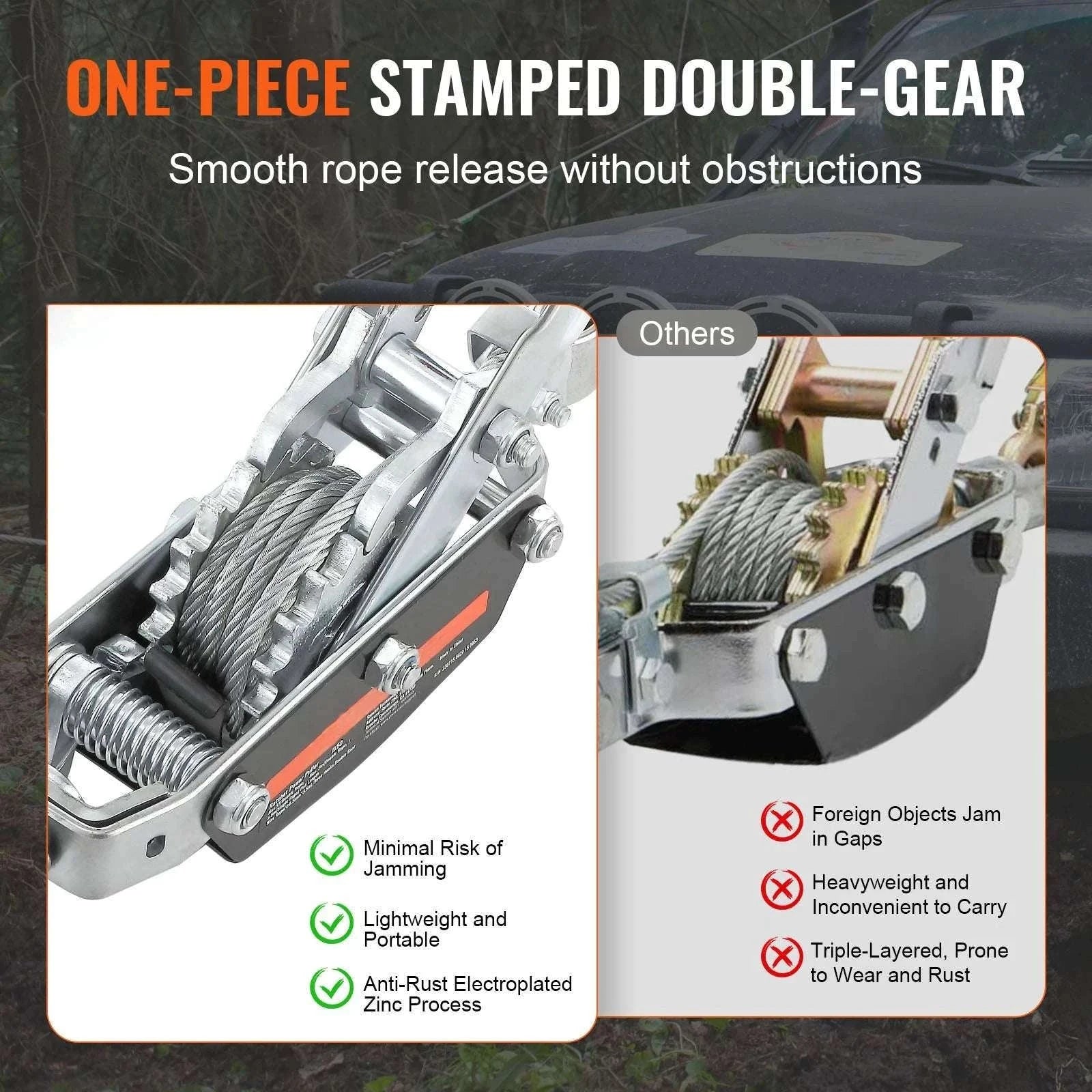 5 Ton Come Along Winch with 11.5ft Steel Cable Power Puller-5T / GERMANY
