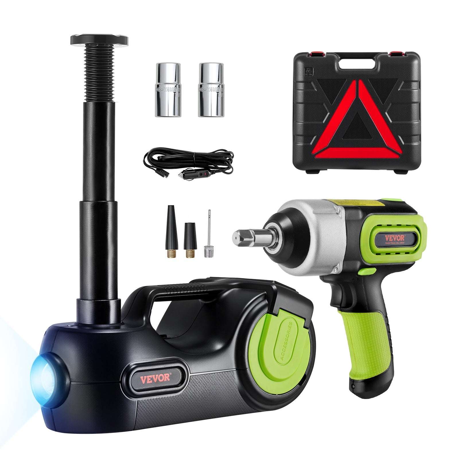 5 Ton Electric Car Jack Kit with Impact Wrench & Inflator 12V-United States