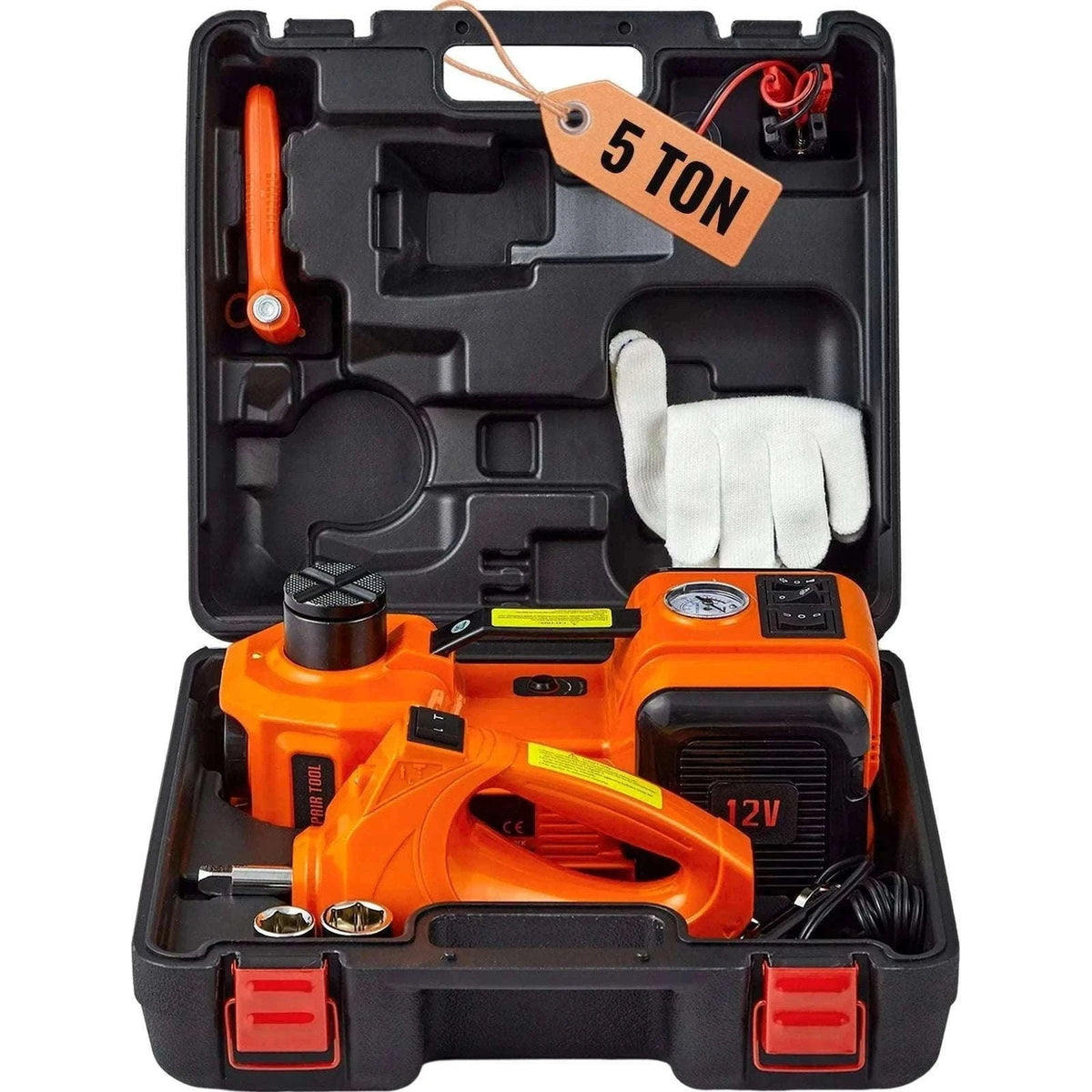 5 Ton Electric Car Jack Kit with Impact Wrench & Tire Inflator-5T with Wrench / CZECH REPUBLIC