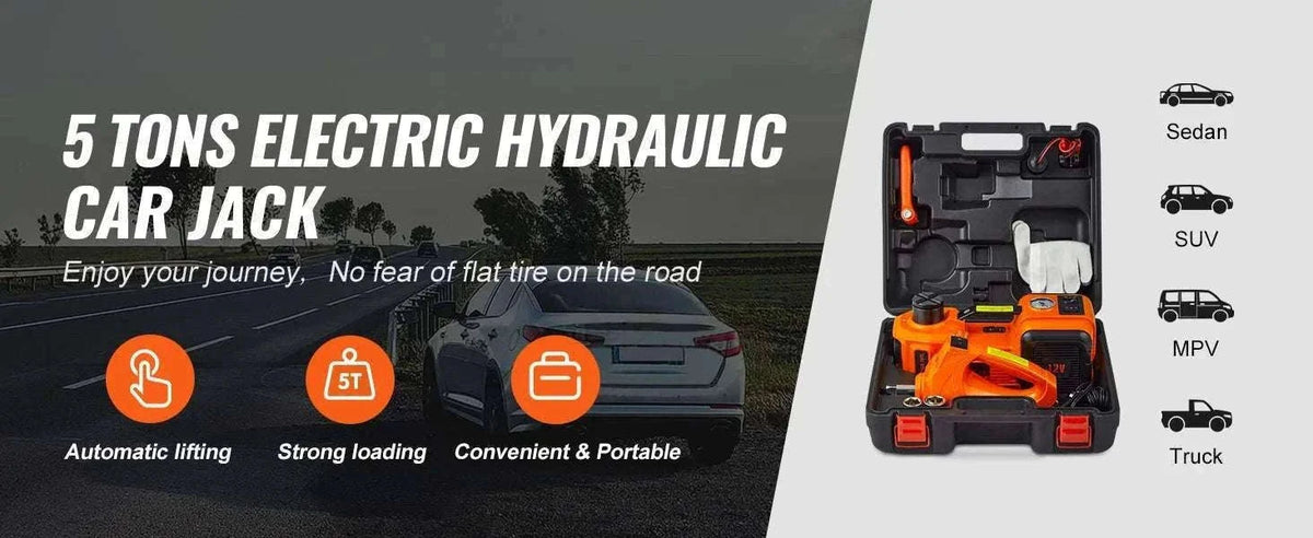 5 Ton Electric Car Jack Kit with Impact Wrench & Tire Inflator-5T with Wrench / CZECH REPUBLIC